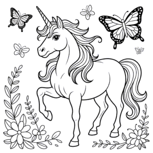 Desenho Detalhado do Unicórnio para Colorir