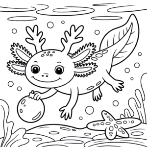 Desenho do Axolote de Natal para Colorir