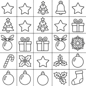 Desenho do Bingo de Natal para Colorir