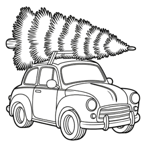 Desenho do Carro de Natal para Colorir