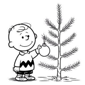 Desenho do Charlie Brown Natalino para Colorir
