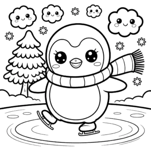 Desenho do Desenho Animado de Inverno para Colorir