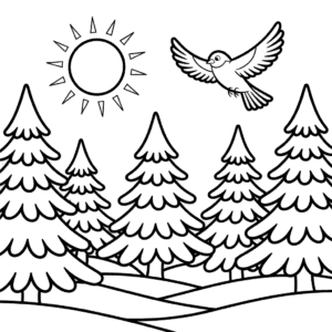 Desenho do Dia de Inverno para Colorir