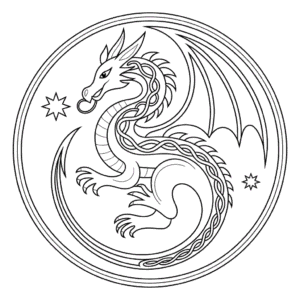 Desenho do Dragão Celta para Colorir