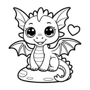 Desenho do Dragão Chibi para Colorir