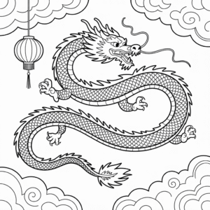 Desenho do Dragão Chinês para Colorir
