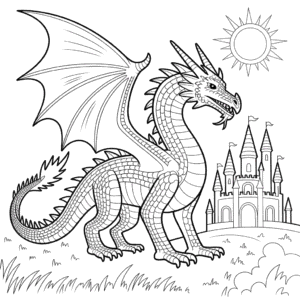 Desenho do Dragão Difícil para Colorir
