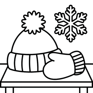 Desenho do Gorro de Inverno para Colorir