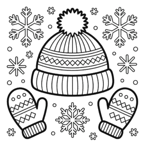 Desenho do Gorro de Inverno para Colorir