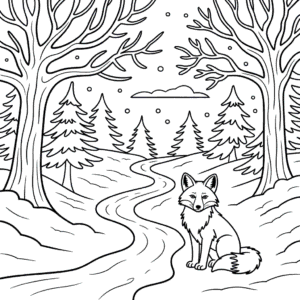 Desenho do Inverno para Adultos para Colorir