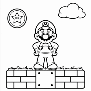 Desenho do Mario Fácil para Colorir