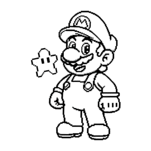 Desenho do Mario Pixel para Colorir