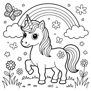Desenho do Unicórnio Fofo para Colorir