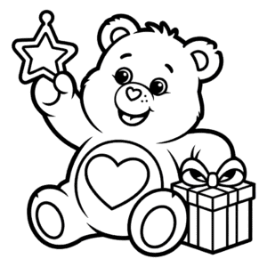 Desenho do Ursinho Carinhoso de Natal para Colorir